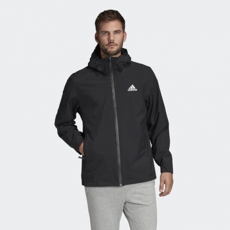 Adidas BSC 3-Stripes Rain Jacket Black|White