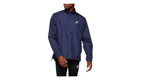 Asics Mens Silver Running Jacket | SS20 | Peacoat/Reflective Silver -  forrunnersbyrunners