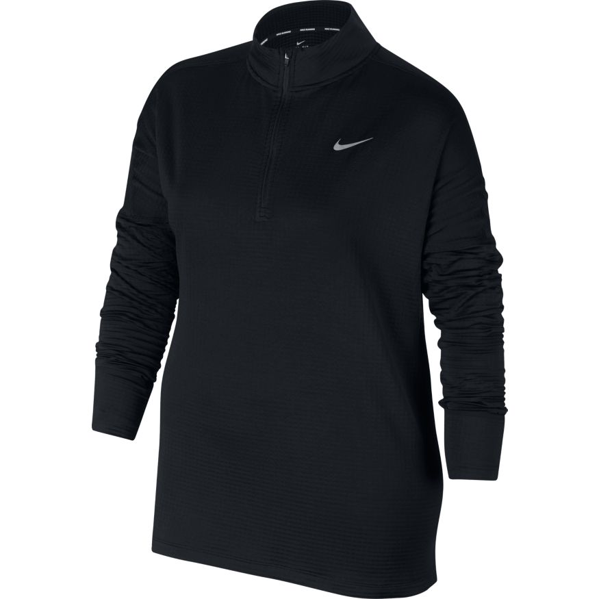 Nike Therma Sphere Element Top (Plus Size) Womens | Black|Reflective Silver -