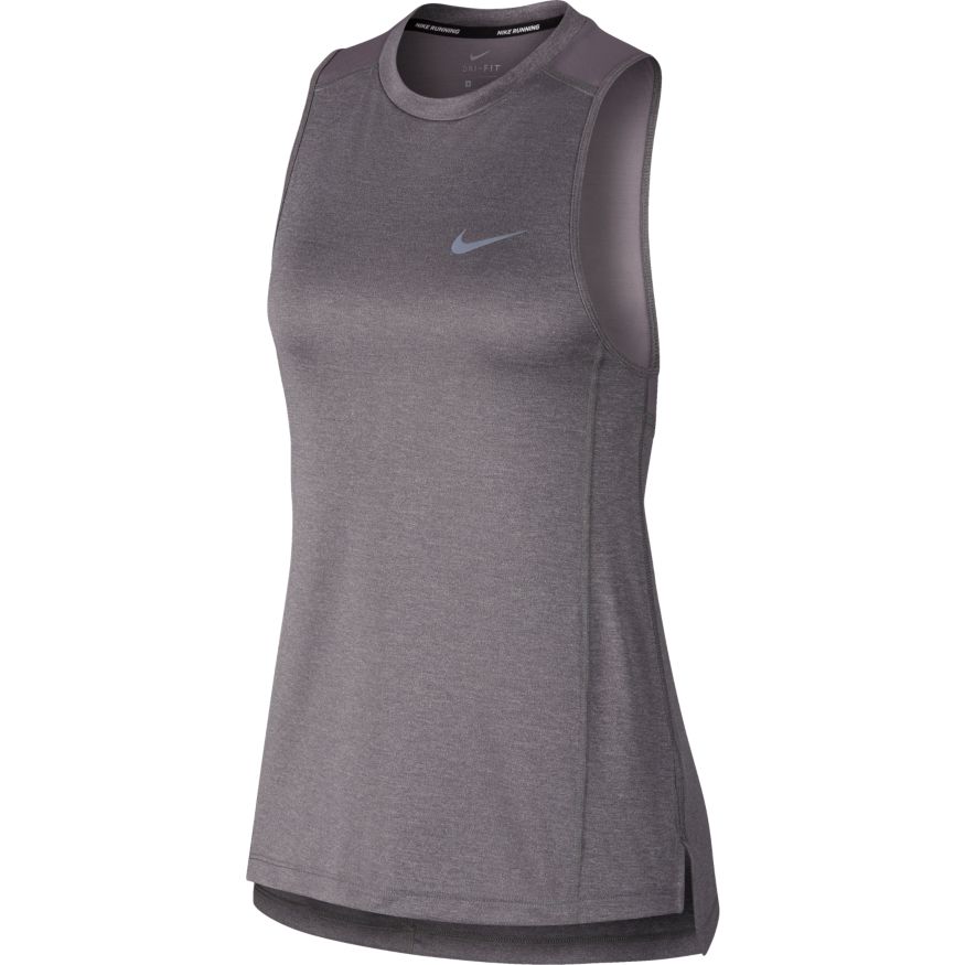 Nike Dry Miler Running Tank Womens | Gunsmoke|Reflective Silver ...
