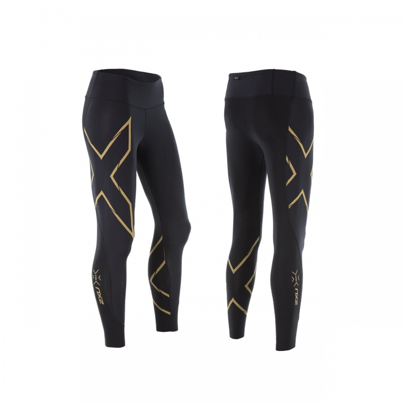 2XU MCS Compression Tight Womens | Black|Gold - forrunnersbyrunners