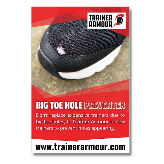 Trainer Armour - Heel Hole Preventer for Running Shoes, Sneakers, Shoes &  Boots. 'Wrap-Around' Style self-Adhesive Black Patches. Extremely Strong