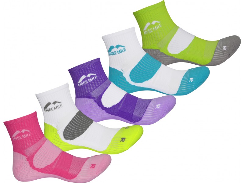 More Mile London 5 Pack Mens Cushioned Running Socks Padded Sports Ankle Sock 